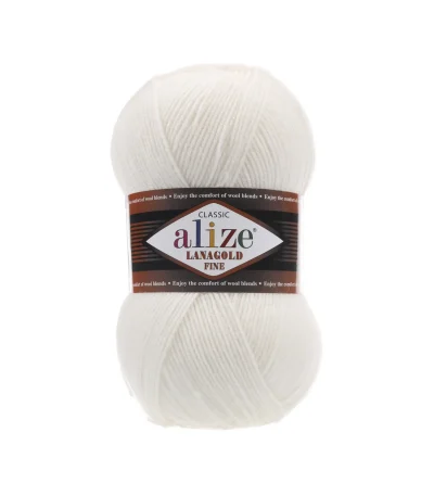 Alize Lanagold Fine 11021 молочно-коричнево-зелений — моток 100г, напіввовна