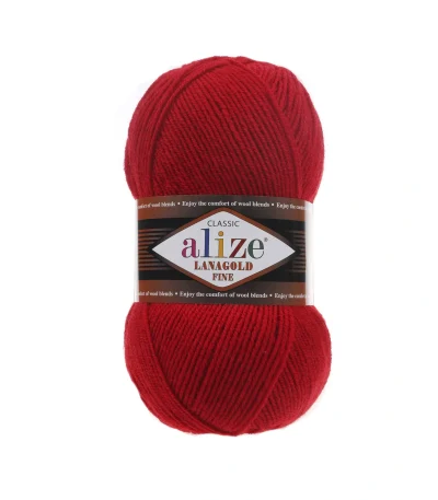 Alize Lanagold Fine 57 бордовий — моток 100г, напіввовна