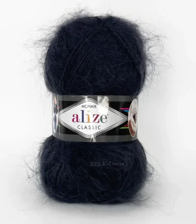 Alize Mohair Classic 53 чорнильно-синій — мохерова пряжа 100г/200м Alize