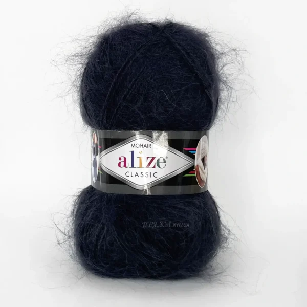 Alize Mohair Classic 53 чорнильно синій пряжа 100г 200м Alize. купити в магазині пряжі Київ, Хорива 1 А