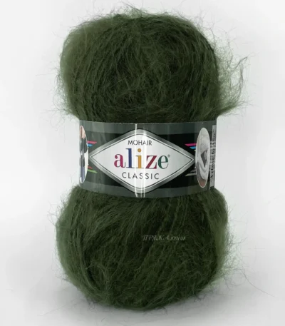 Alize Mohair Classic 620 хакі — мохерова пряжа 100г/200м Alize