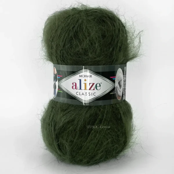 Alize Mohair Classic 620 хакі пряжа 100г 200м Alize. купити в магазині пряжі Київ, Хорива 1 А