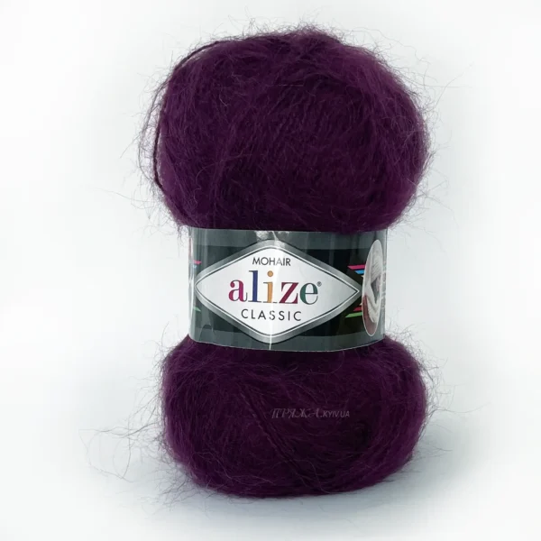 Alize Mohair Classic 952 сливовий пряжа 100г 200м Alize. купити в магазині пряжі Київ, Хорива 1 А
