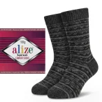 Alize Superwash Comfort 7676 сіро-чорний — моток 100г 75% вовна супервош
