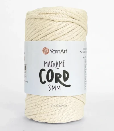 YarnArt Macrame Cord 3 мм 772 синій — міцний бавовняний шнур 3мм для в'язання сумки гачком купити в Магазин пряжі Київ, Хорива 1 А