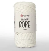 Yarnart Macrame Rope 3мм 752 молочний — кручений шнур для макраме і сумок