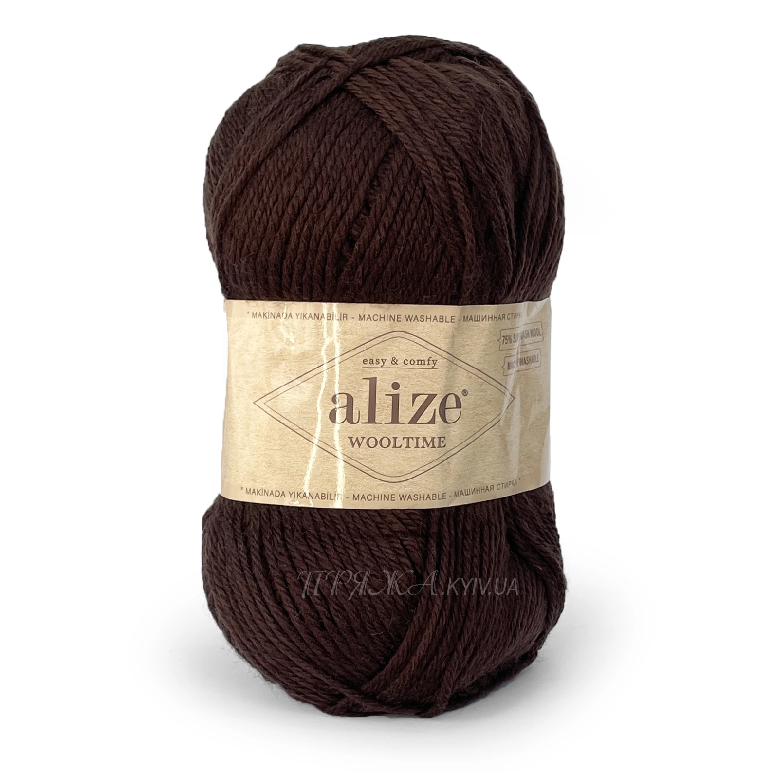 Alize_wooltime_26_shokolad Пряжа напіввовна Alize Wooltime 26 шоколад не колюча новинка 2026 року