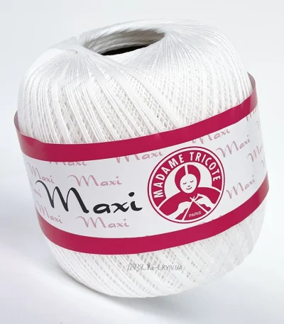 Madame Tricote Maxi 1000 білосніжна мерсеризована бавовна