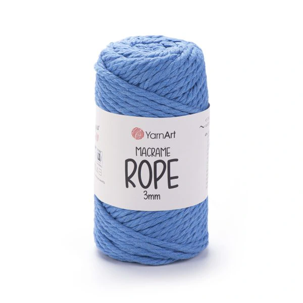 YARNART_MACRAME_ROPE_3_MM Yarnart Macrame Rope 3мм 7861 насичено-блакитний — кручена пряжа-шнур для макраме
