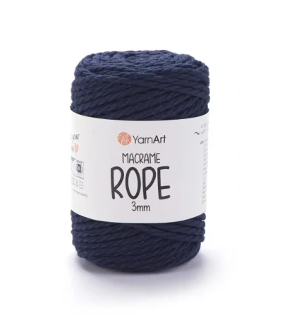 Yarnart Macrame Rope 3мм 784 синій — кручений шнур для припинди та макраме