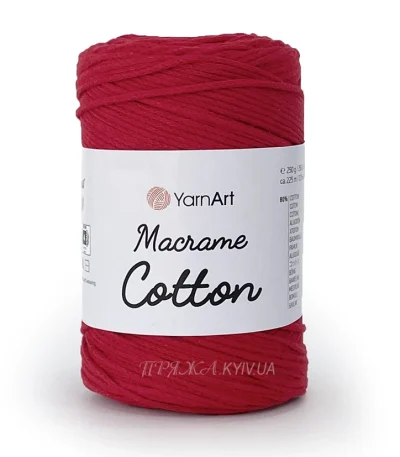Yarnart Macrame Cotton 773 червоний шнур для макраме і сумок, доступна в магазині Київ, Хорива 1-А