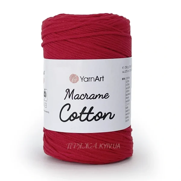 Yarnart Macrame Cotton 773 червоний шнур для макраме і сумок, доступна в магазині Київ, Хорива 1-А