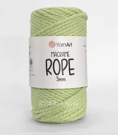 Yarnart Macrame Rope 3мм 755 фісташка — кручений шнур для припинди
