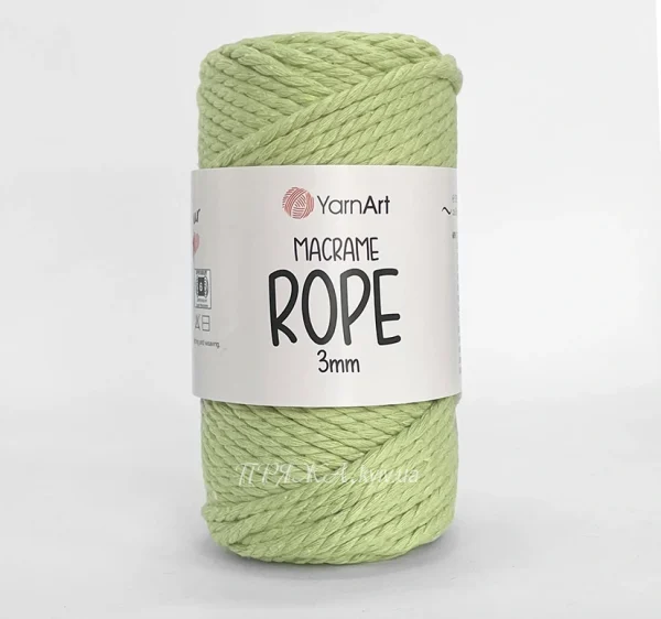 Yarnart Macrame Rope 3мм 755 фісташка — кручений шнур для припинди