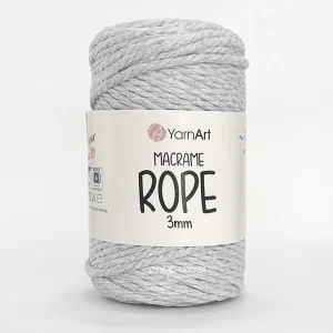 Yarnart Macrame Rope 3мм 756 світло-сірий — кручена пряжа-шнур для макраме