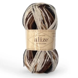 Пряжа напіввовна Alize Wooltime (Алізе Вултайм) 11024 молочно-коричневий 75% вовна купити