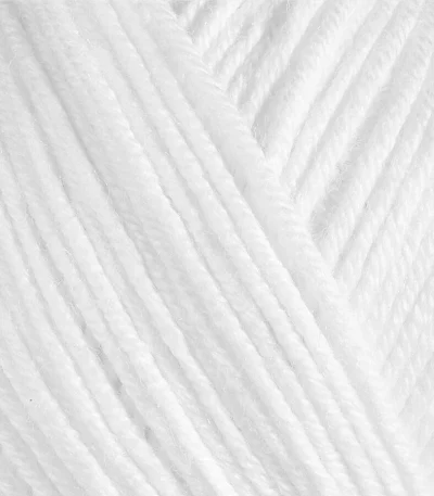 Gazzal Baby Cotton 3432 білий — моток пряжі напівбавовна 50 г