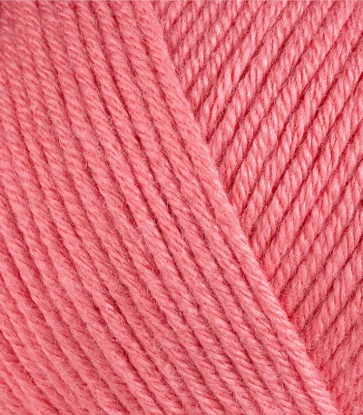 Gazzal Baby Cotton 3435 чайна троянда — моток пряжі напівбавовна 50 г